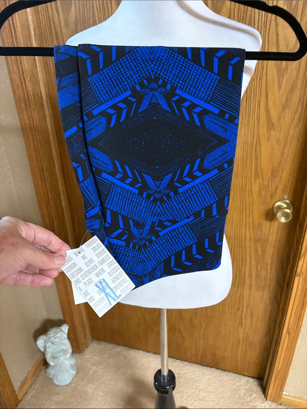 LuLaRoe Royal Blue and Black Graphic Knit